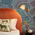 Painterly Tigers Light Blue Mural Wallpaper - room preview 06