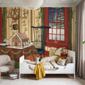 Home For the Holidays III Mural Wallpaper - Red Tone - room preview 06