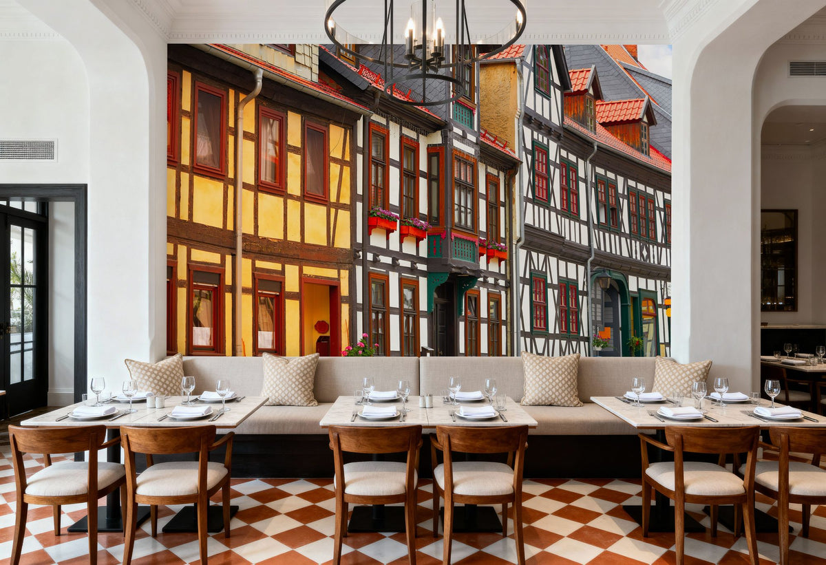 Timberframe Village Mural Wallpaper - room preview 06