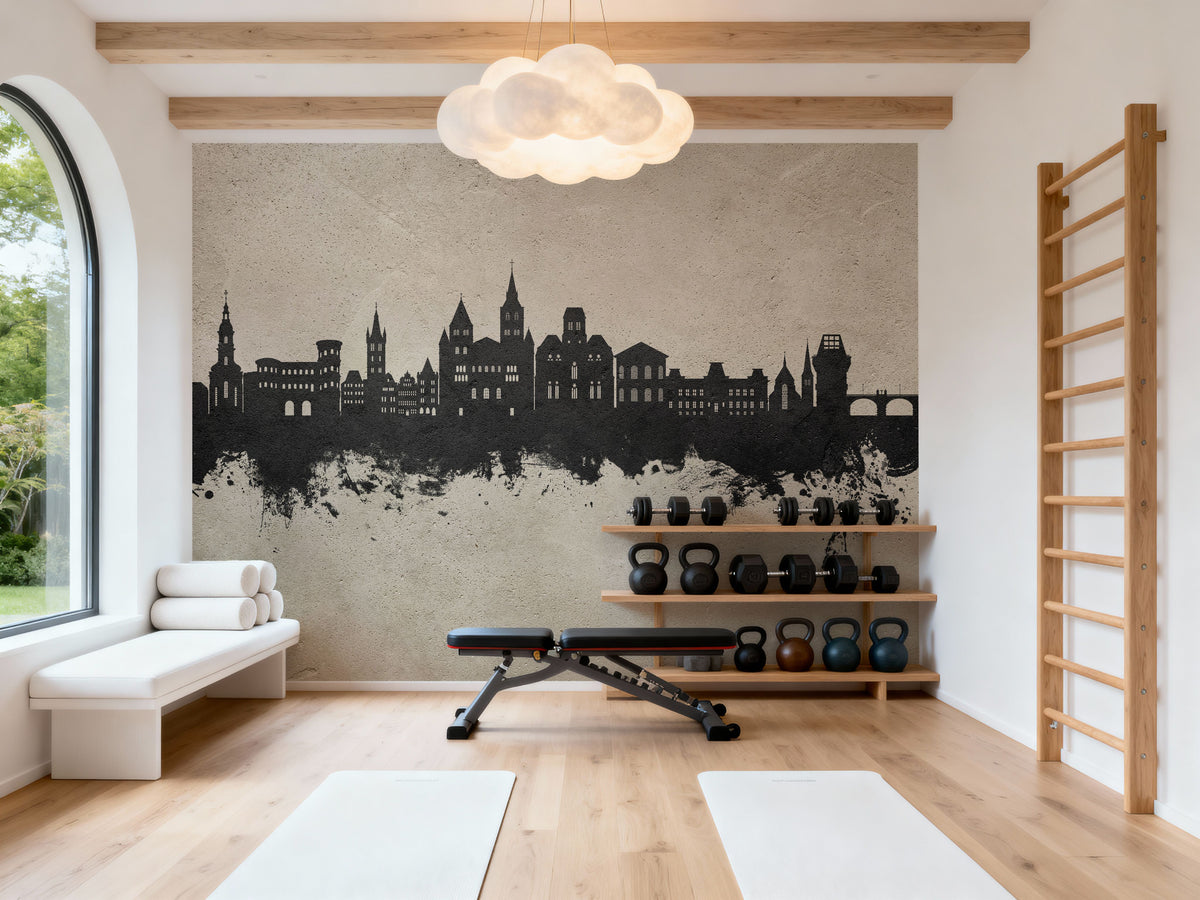 Trier Germany Skyline Concrete Mural Wallpaper - room preview 06