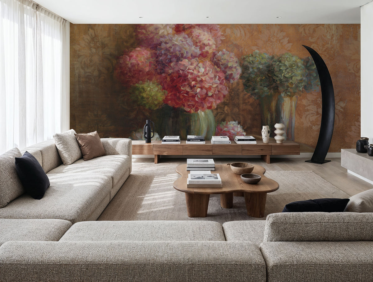Winter Hydrangea Mural Wallpaper - room preview 06