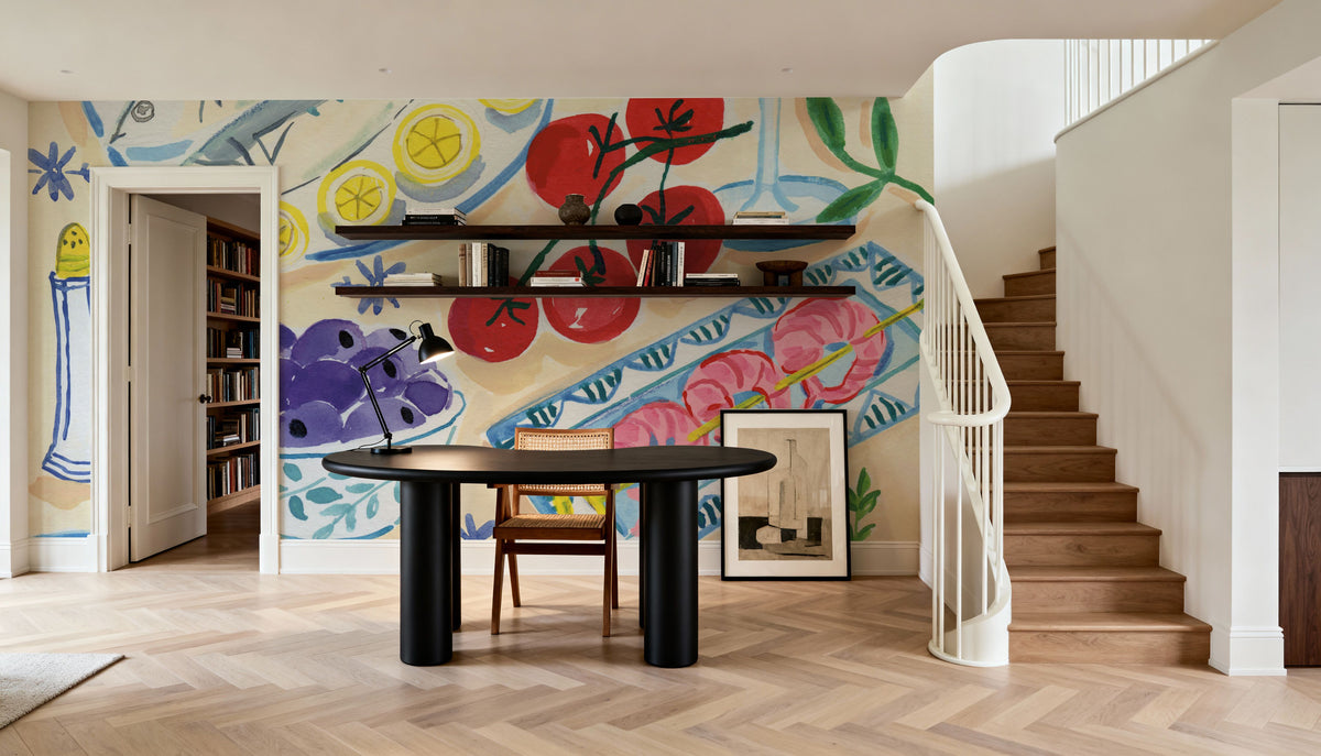 Seafood Tablescape Mural Wallpaper - room preview 06