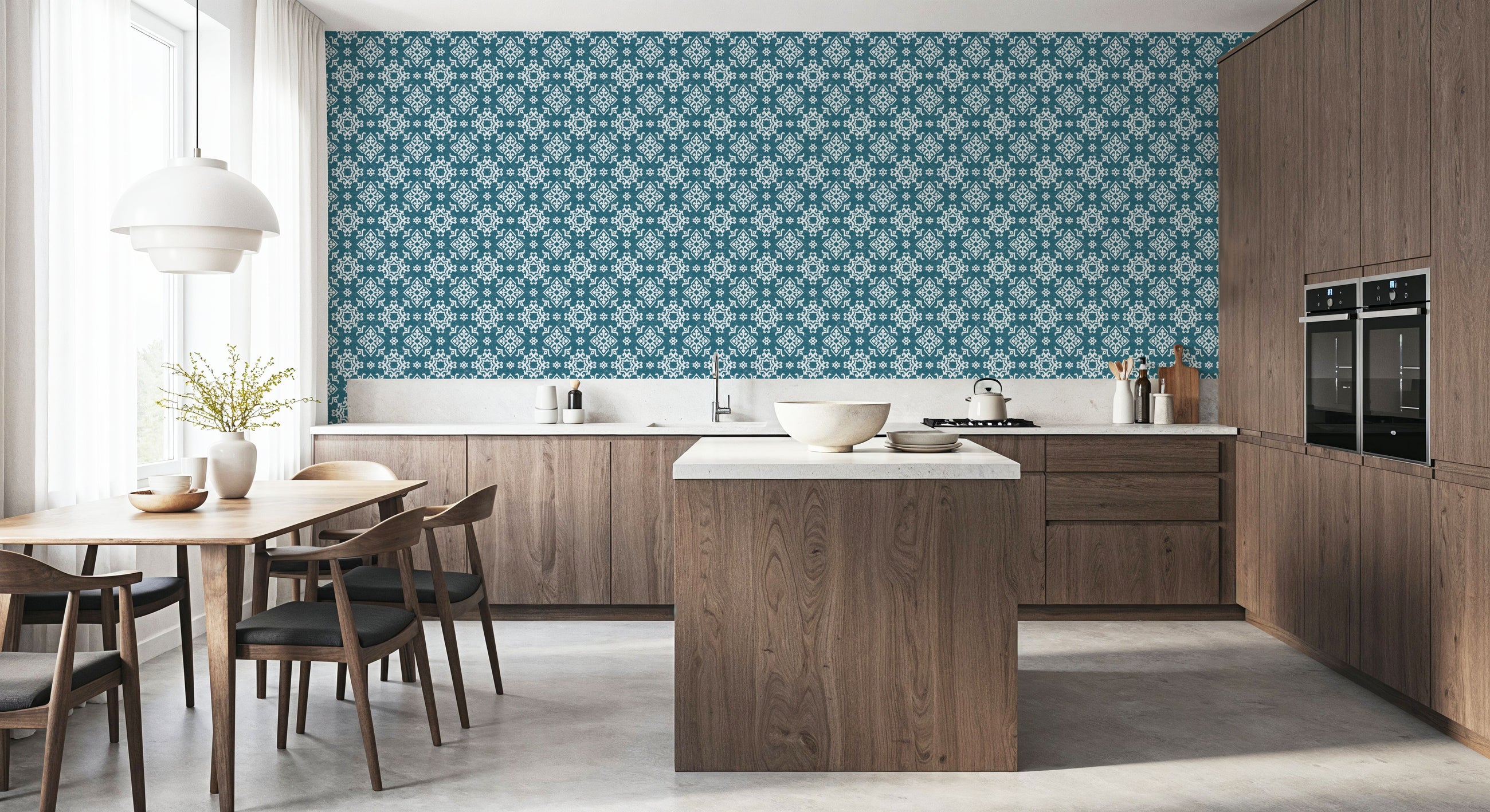 Atlantic Flakes Blue Mural Wallpaper