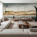 Sailboats Off the Coast Mural Wallpaper - room preview 06