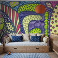 Trippy Forest Mural Wallpaper - room preview 06