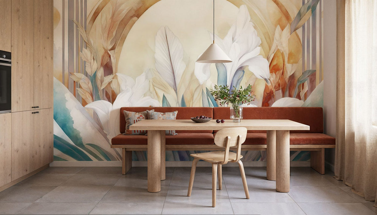 Irises At Sunrise Yellow Mural Wallpaper - room preview 06