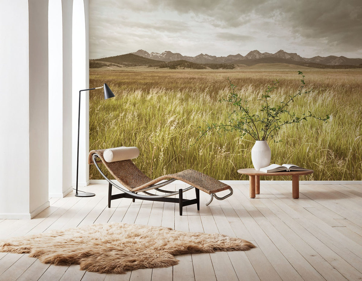 Sawtooth Mountains Panorama Mural Wallpaper - room preview 06