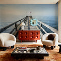 Strand Pier Blue Mural Wallpaper - room preview 06