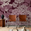 Overleaf Woodland, Burgundy Mural Wallpaper - room preview 06