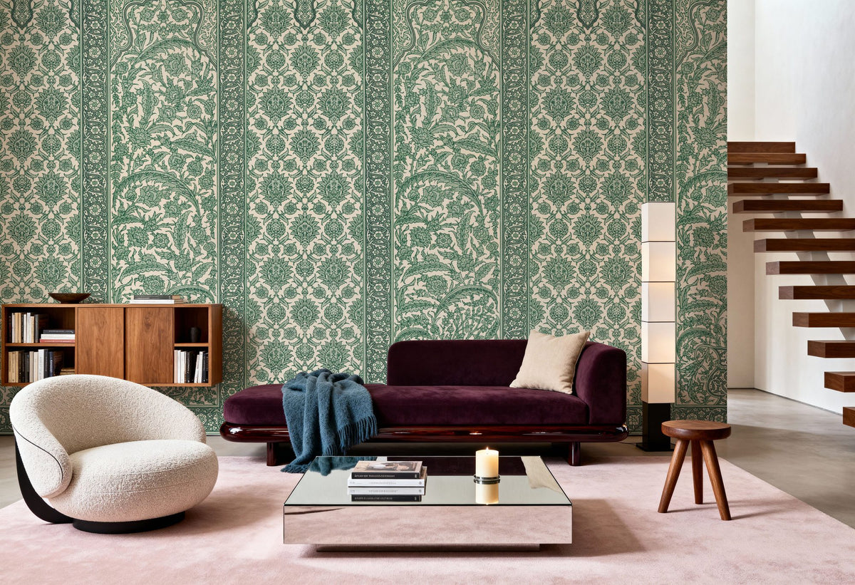 Riad Ornaments, Forest Green Mural Wallpaper - room preview 06