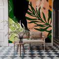 Graphic Leaves & Bold Colors Mural Wallpaper - room preview 06