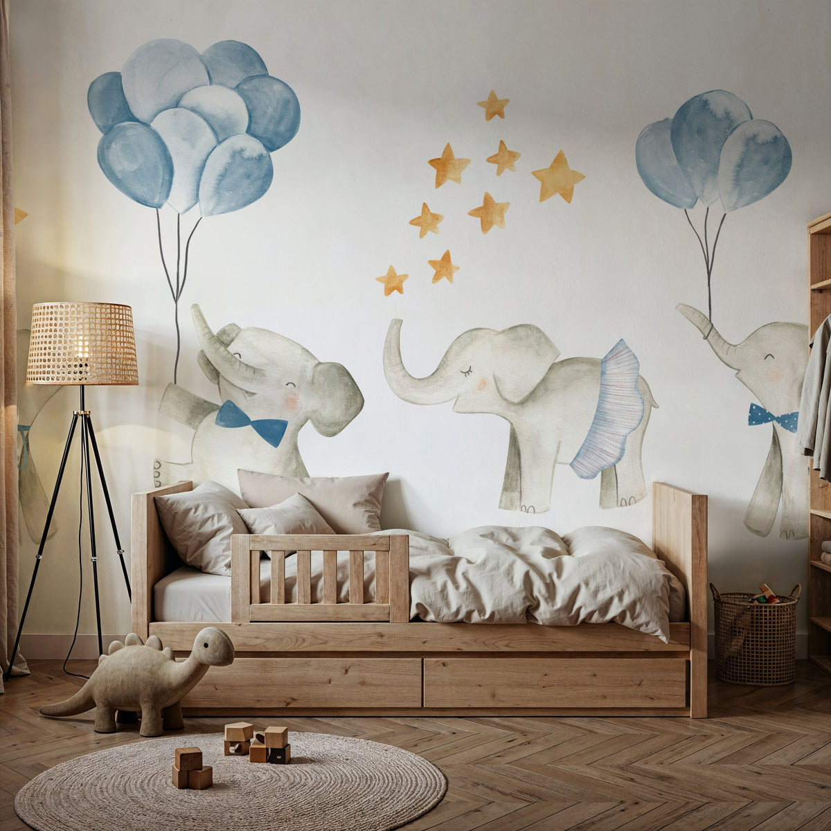 Dwellpaper Cute Elephants Mural Wallpaper image 6