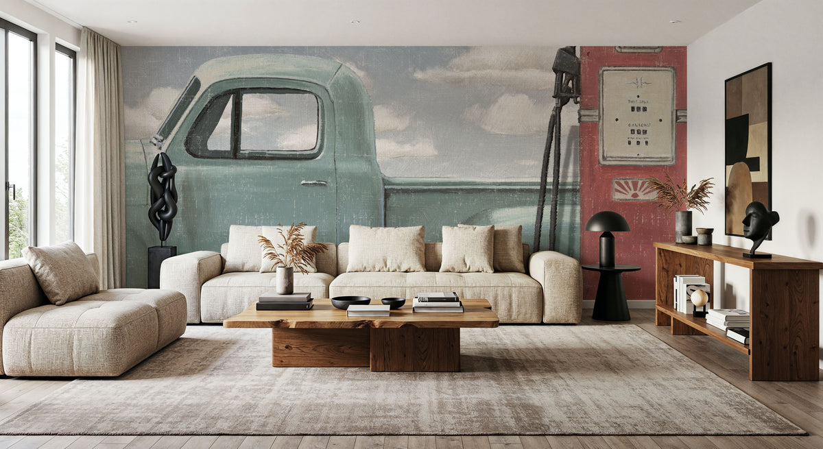 Vintage Truck Mural Wallpaper - room preview 06