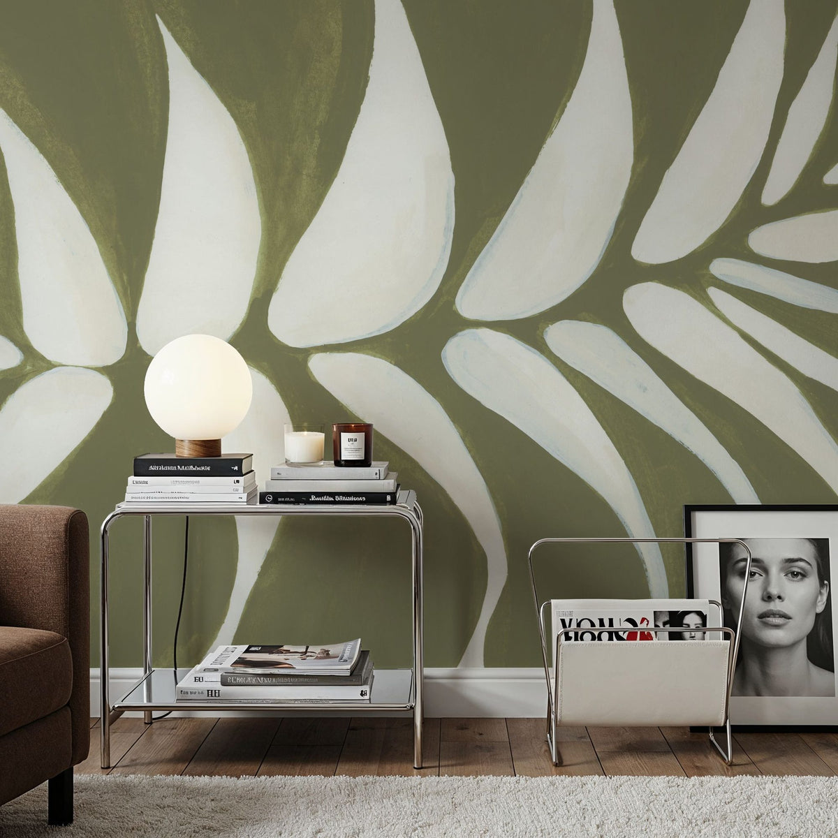 Organic Leaf Mural Wallpaper - room preview 06