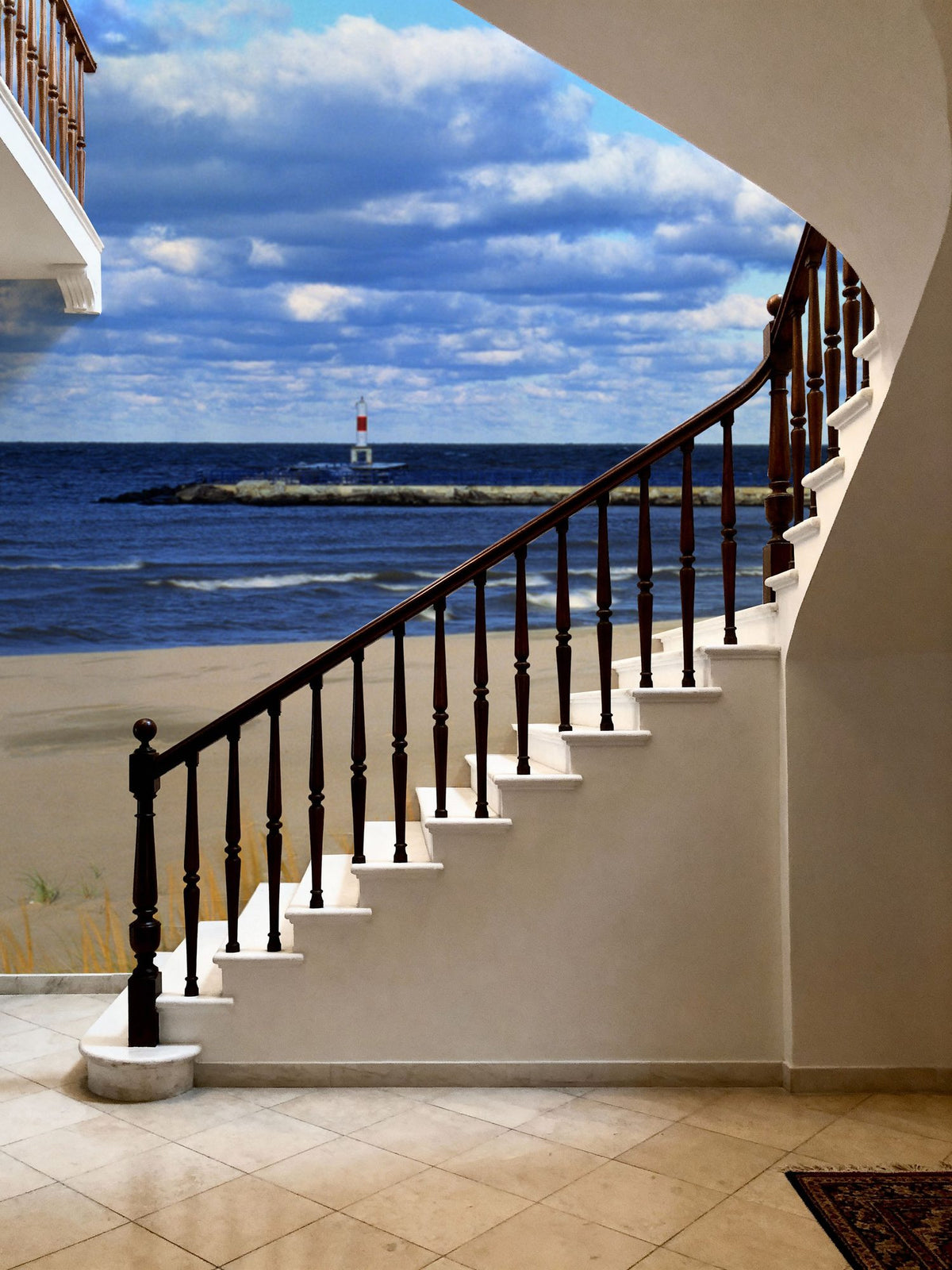 Coastal Lighthouse Haven Mural Wallpaper - room preview 06
