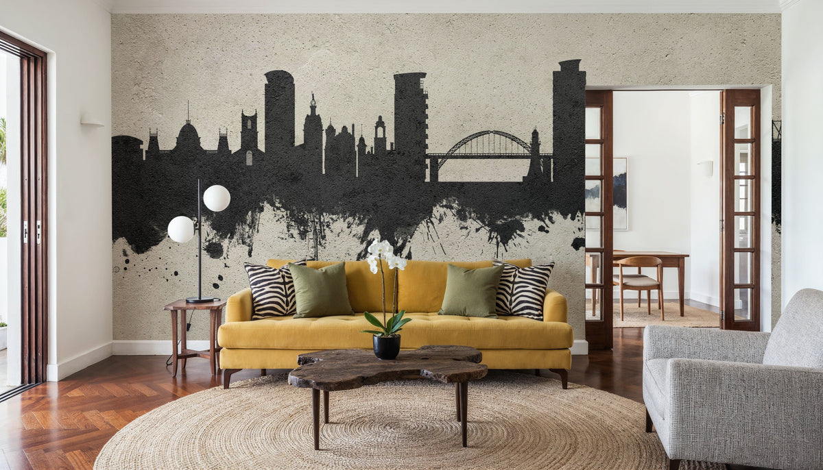 Sunderland England Skyline Concrete Mural Wallpaper - room preview 06