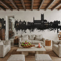 Tewkesbury England Skyline Blck & White Mural Wallpaper - room preview 06