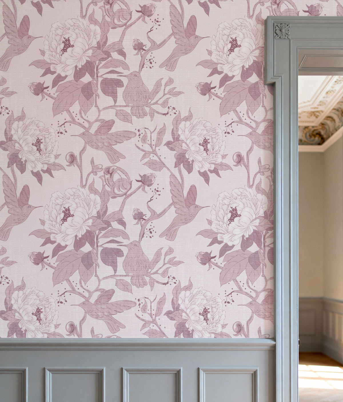 Peony Toile, Rose Mural Wallpaper - room preview 06