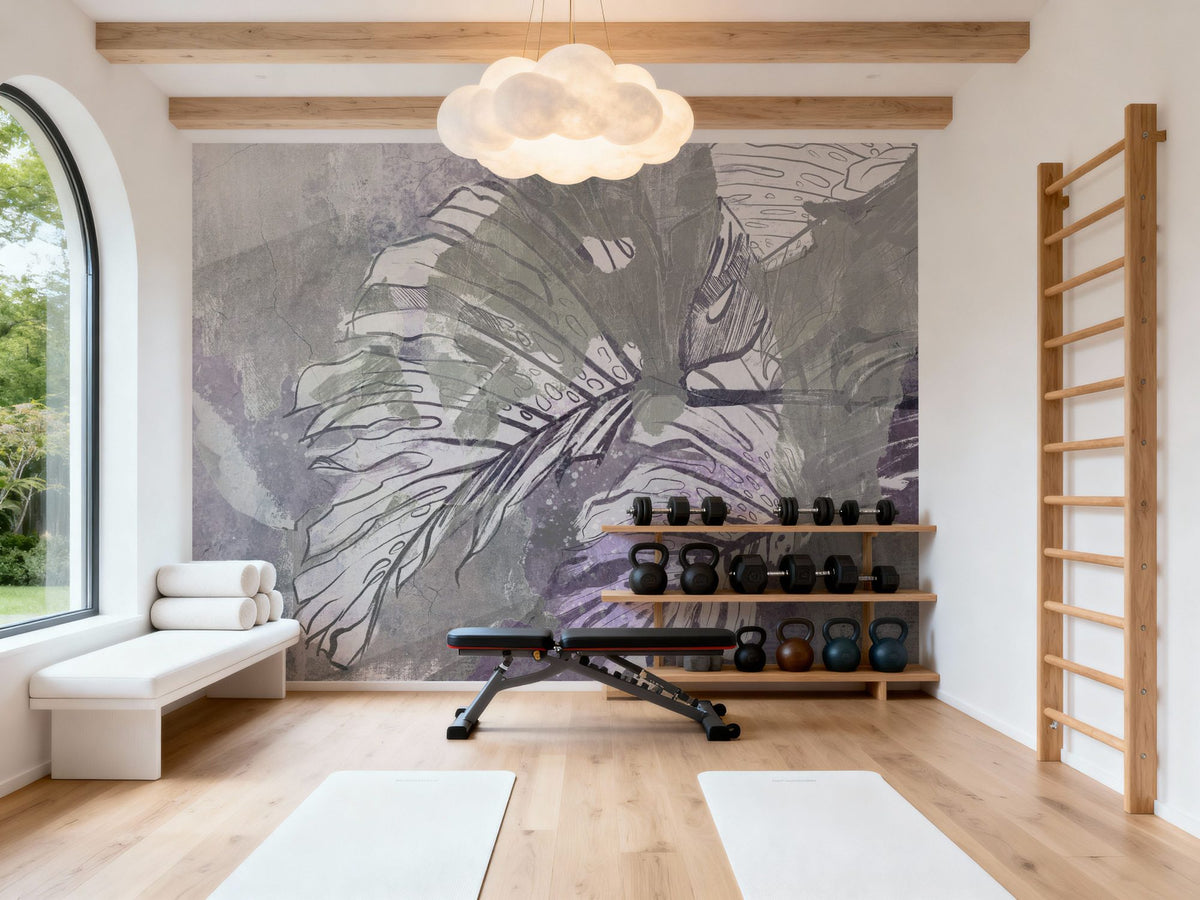 High Grunge Leaves Mural Wallpaper - Edition 4 - room preview 06