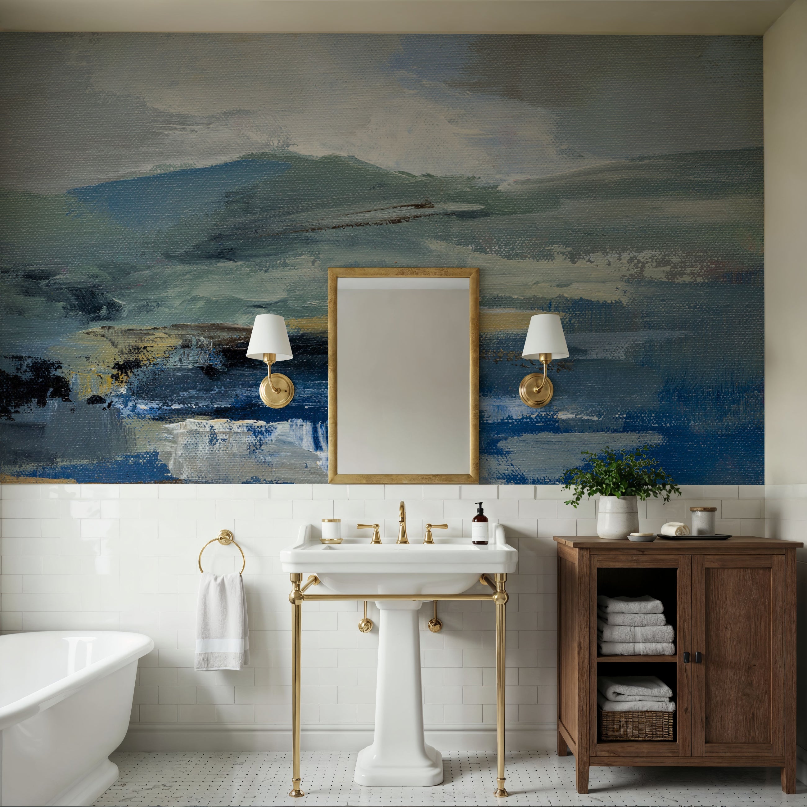 April Mountain River I Mural Wallpaper