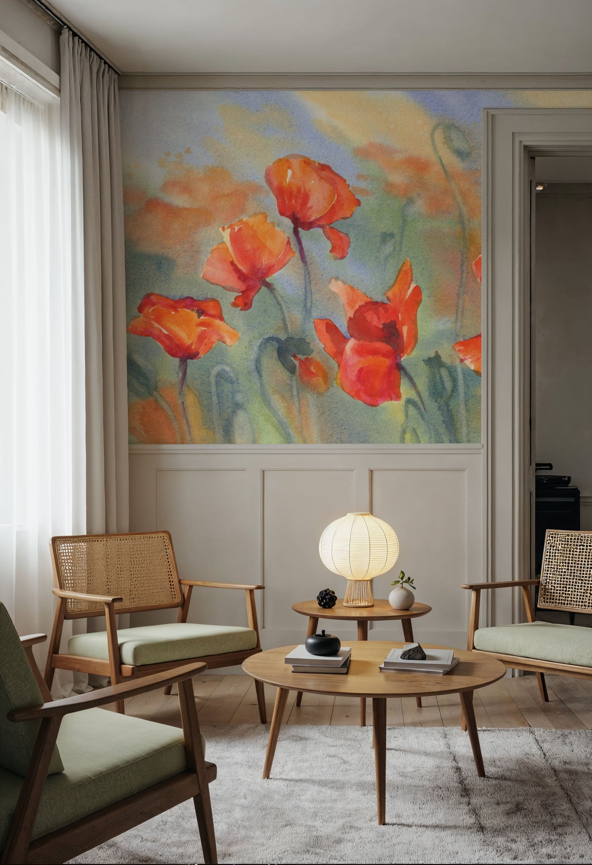 Poppy Reverie Mural Wallpaper - room preview 06