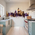 Mobile Alabama Skyline Purple & Gold Mural Wallpaper - room preview 06