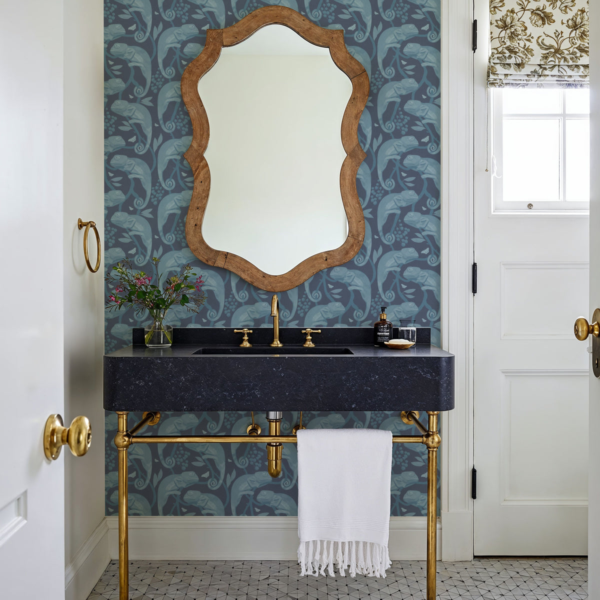 Chamelion Blue Mural Wallpaper - room preview 06