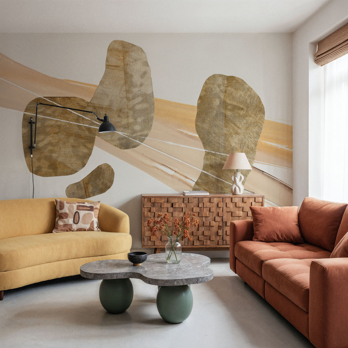 Metallic Texture Tall IV Mural Wallpaper - room preview 06