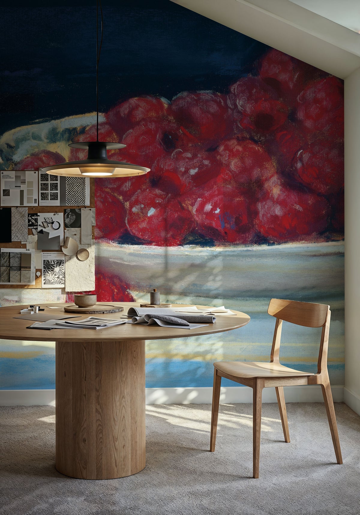 Bowl of Raspberries Mural Wallpaper - room preview 06