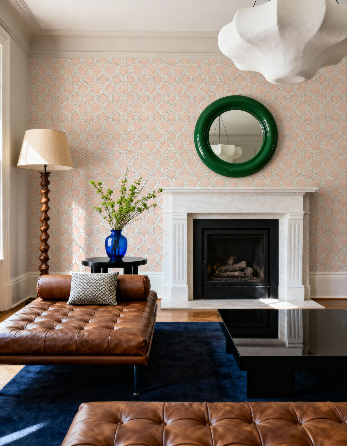 Organic Lines Beige Mural Wallpaper - room preview 06