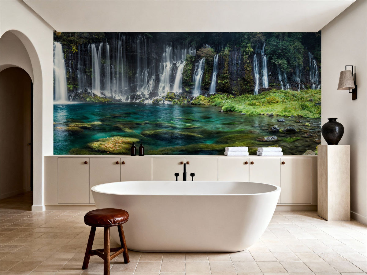 Shiraito Falls Mural Wallpaper - room preview 06