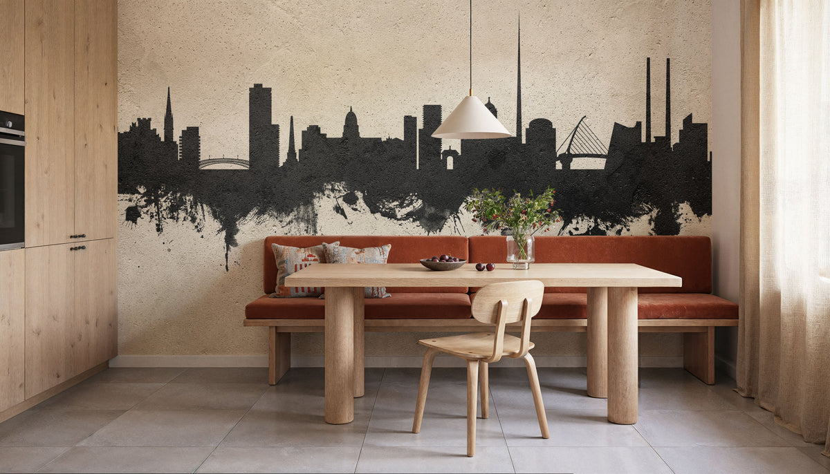 Dublin Ireland Skyline Concrete Mural Wallpaper - room preview 06