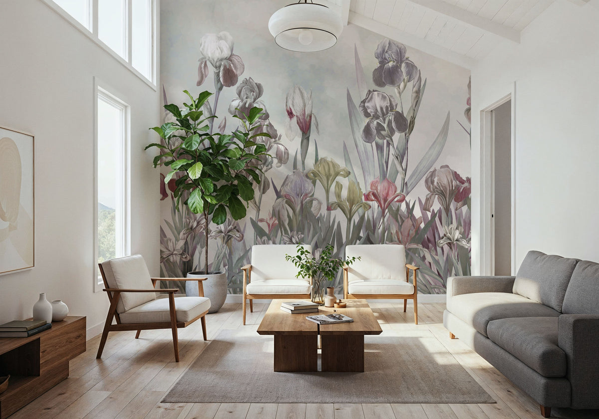 Iris Field Fall Mural Wallpaper - room preview 06