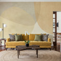 Embracing Shapes, Butter Yellow Mural Wallpaper - room preview 06