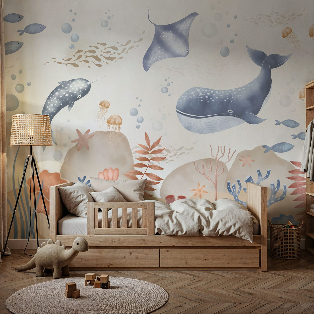 Ocean Paradise, Beige Mural Wallpaper - room preview 06