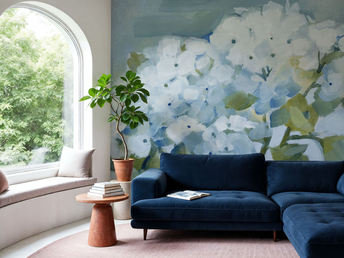 Spring Cottage Hydrangeas Mural Wallpaper - room preview 06
