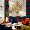 Plaid Christmas Stamp II Mural Wallpaper - room preview 06