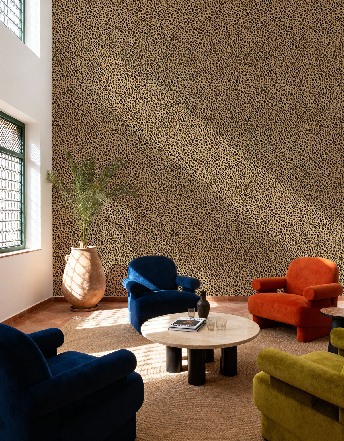 Leopard Fur Texture No.II Mural Wallpaper - room preview 06