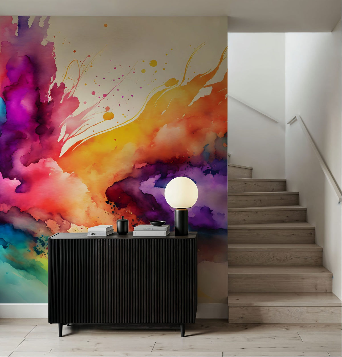 Rainbow Explosion Mural Wallpaper - room preview 06