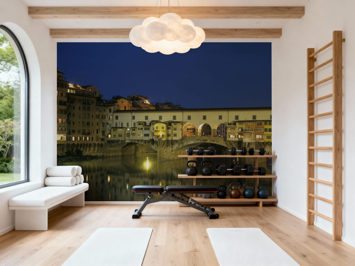 Riverside Bridge Twilight Mural Wallpaper - room preview 06