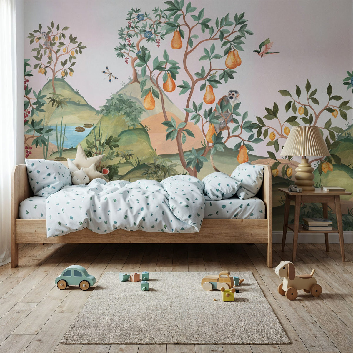 Orchard Reverie, Soft Pink Mural Wallpaper - room preview 06