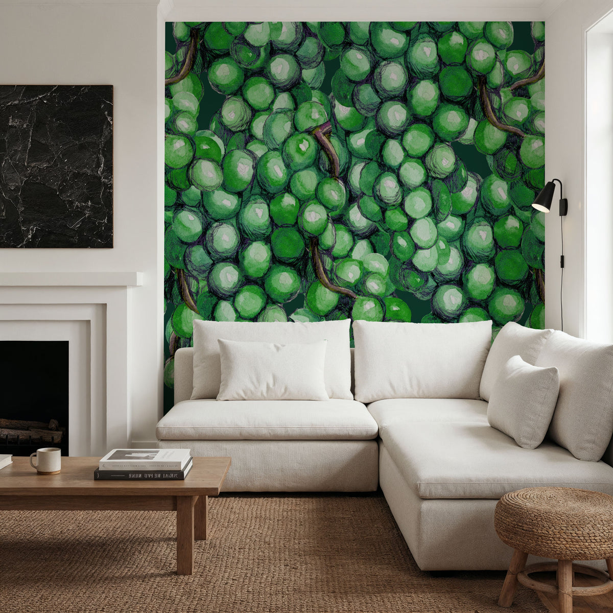 Vintage Grapes Mural Wallpaper - room preview 06