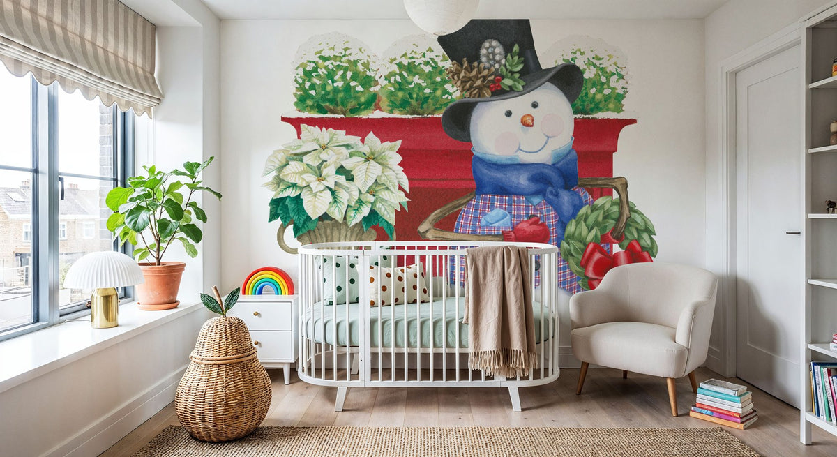 Main Street Christmas X Mural Wallpaper - room preview 06