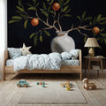 Orange Branches Still Life Mural Wallpaper - room preview 06