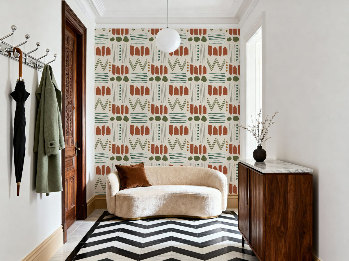 Woodland Scenes White Mural Wallpaper - room preview 06