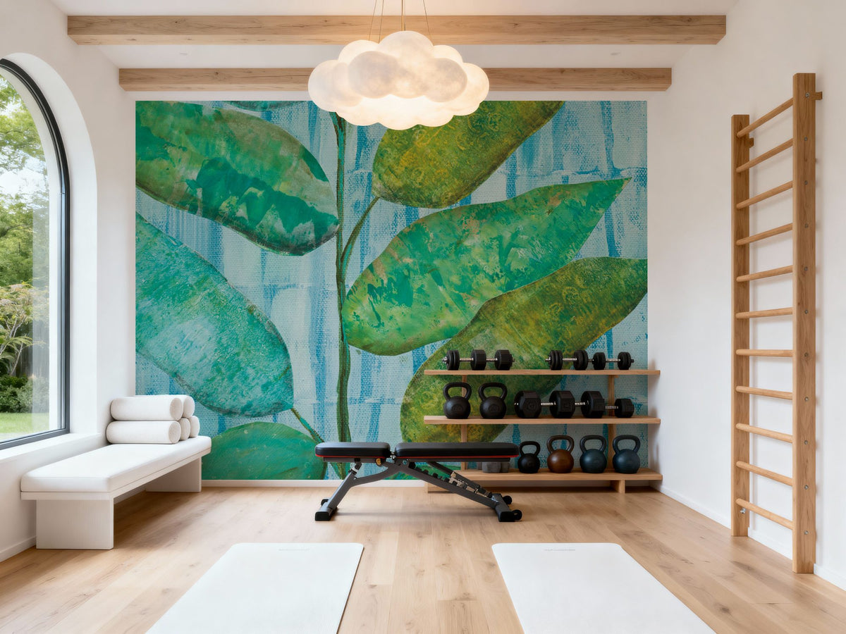 Lively Leaves Mural Wallpaper - room preview 06