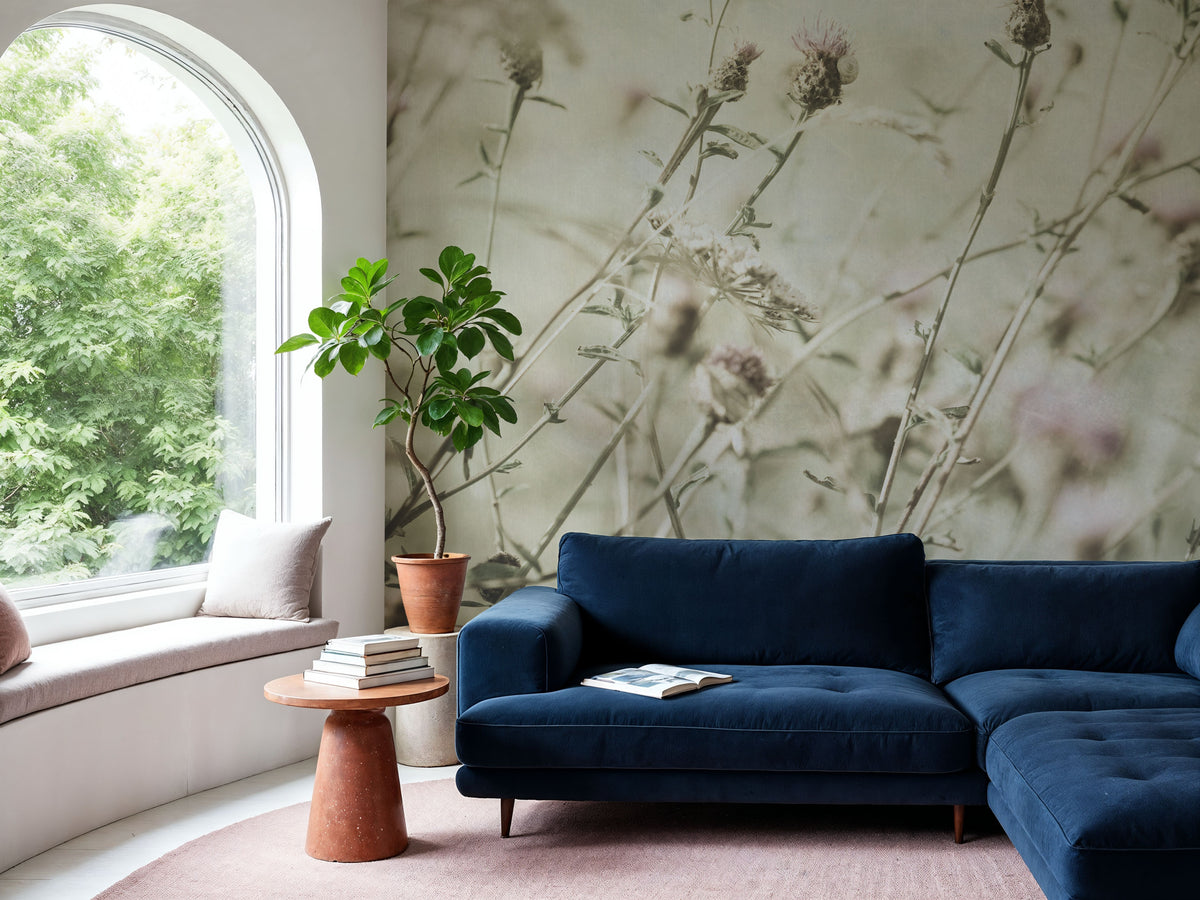 Wild Flowers II Clean Mural Wallpaper - room preview 06