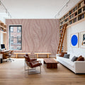 Pink Leaf Wave Mural Wallpaper - room preview 06