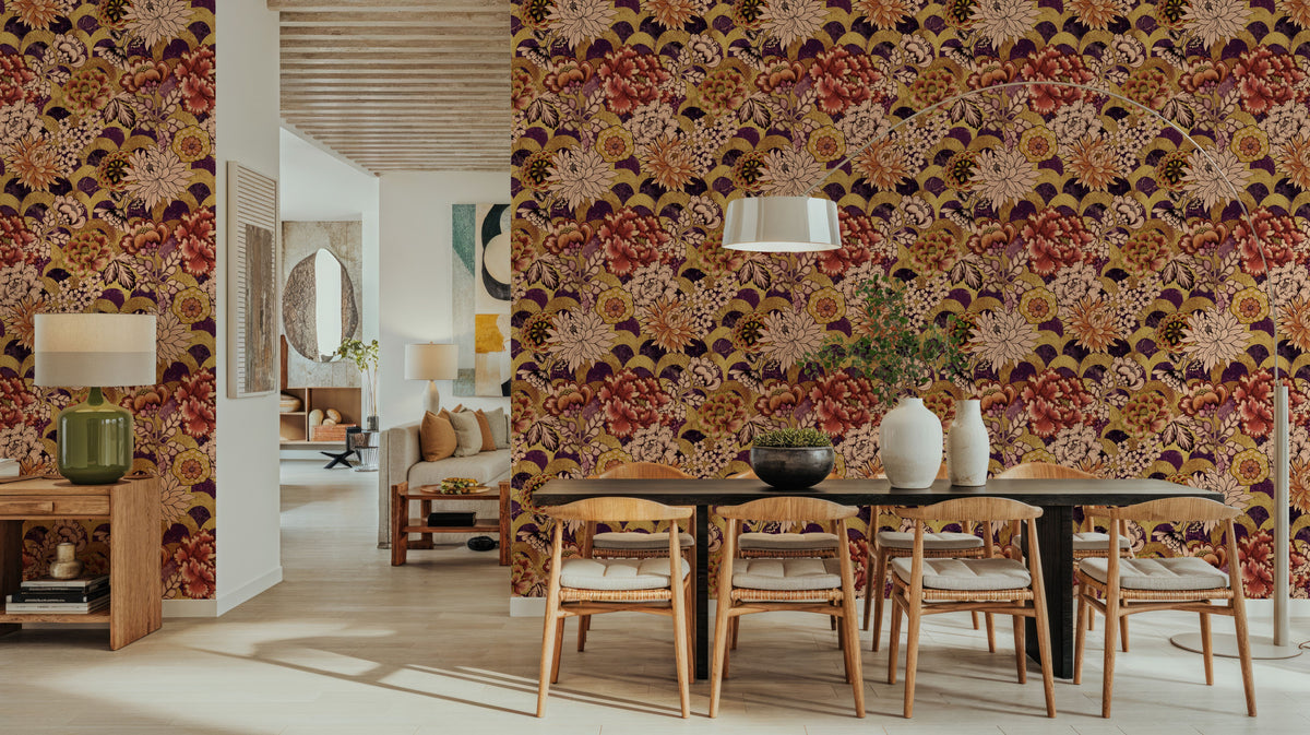 Vintage Floral Arches Mural Wallpaper - room preview 06