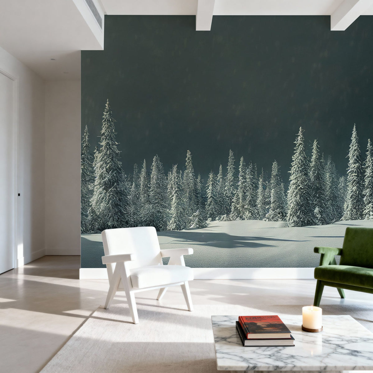 New Snow Mural Wallpaper - room preview 06